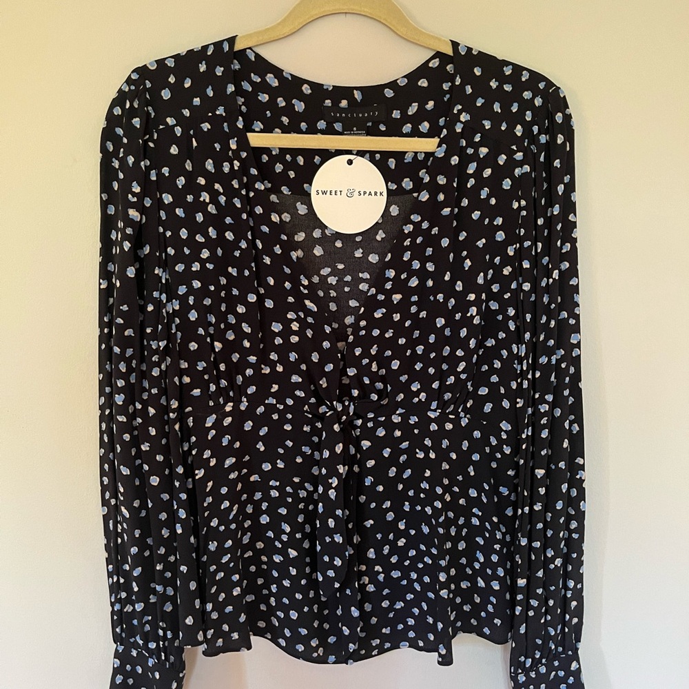 Navy Sanctuary Blouse, Size: S, New with tags
